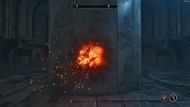 Casting all four spells on the pillar unlocks a path into the ruins (Image via Bethesda Softworks || YouTube/@ZaFrostPet)